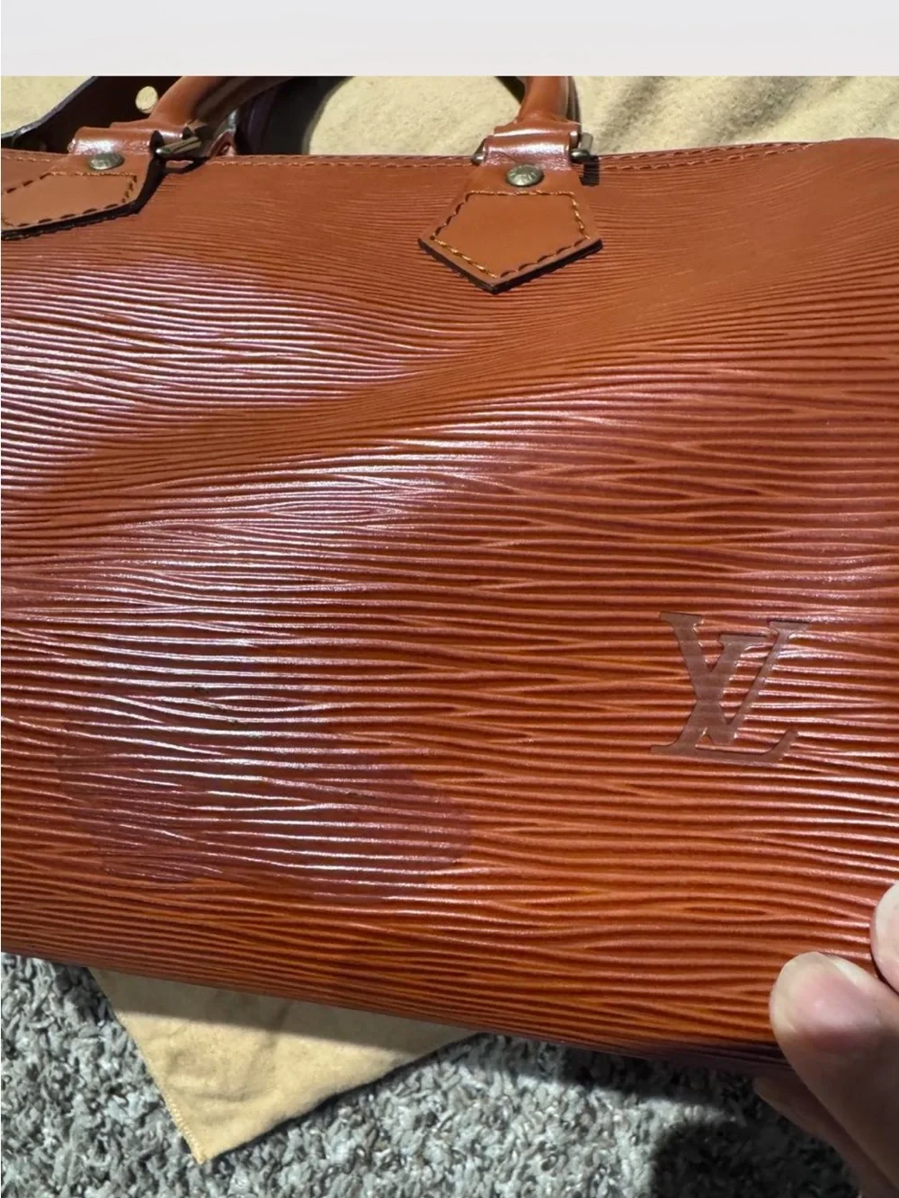 Louis Vuitton Brown Epi Leather Alma Handbag
